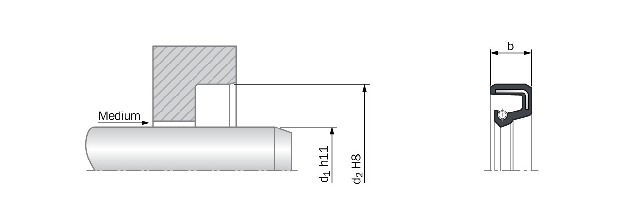 Technical drawing Radial Oil Seal